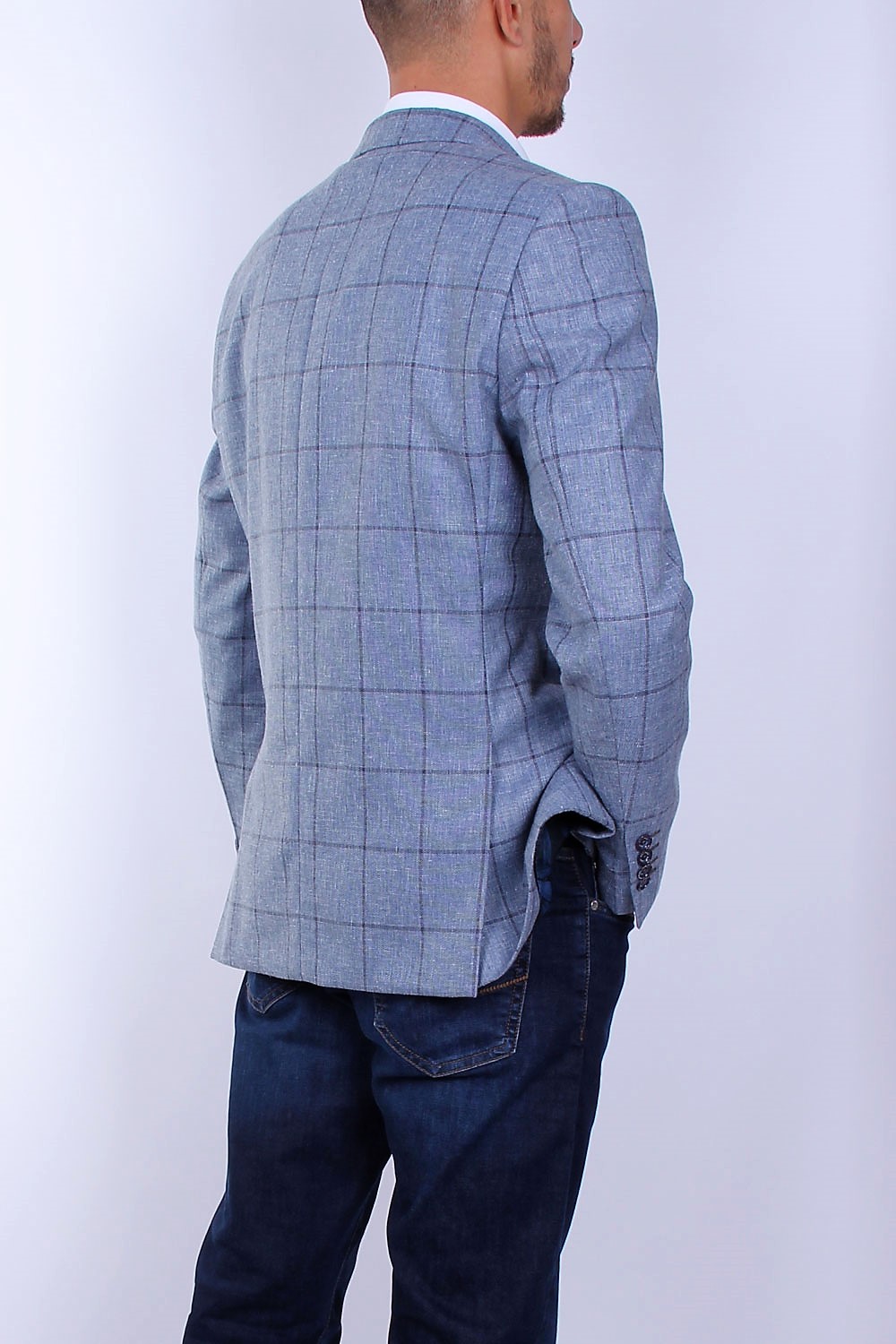 Chaqueta hombre cuadro gris regular fit · SELINAC · Elites Moda Hombre