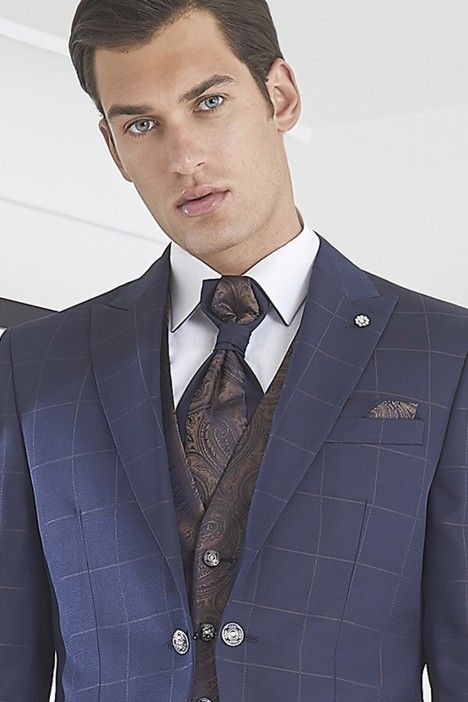 Traje novio cuadros Outlet