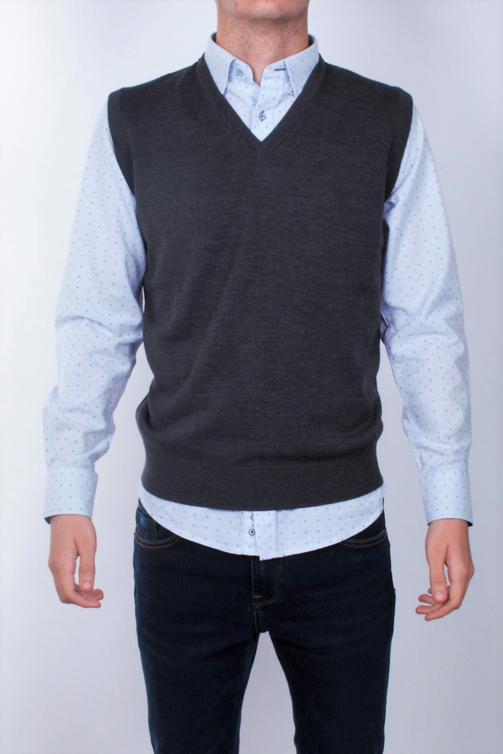 Chaleco punto hombre Migueleto gris · MIGUELETO · Elites Moda Hombre