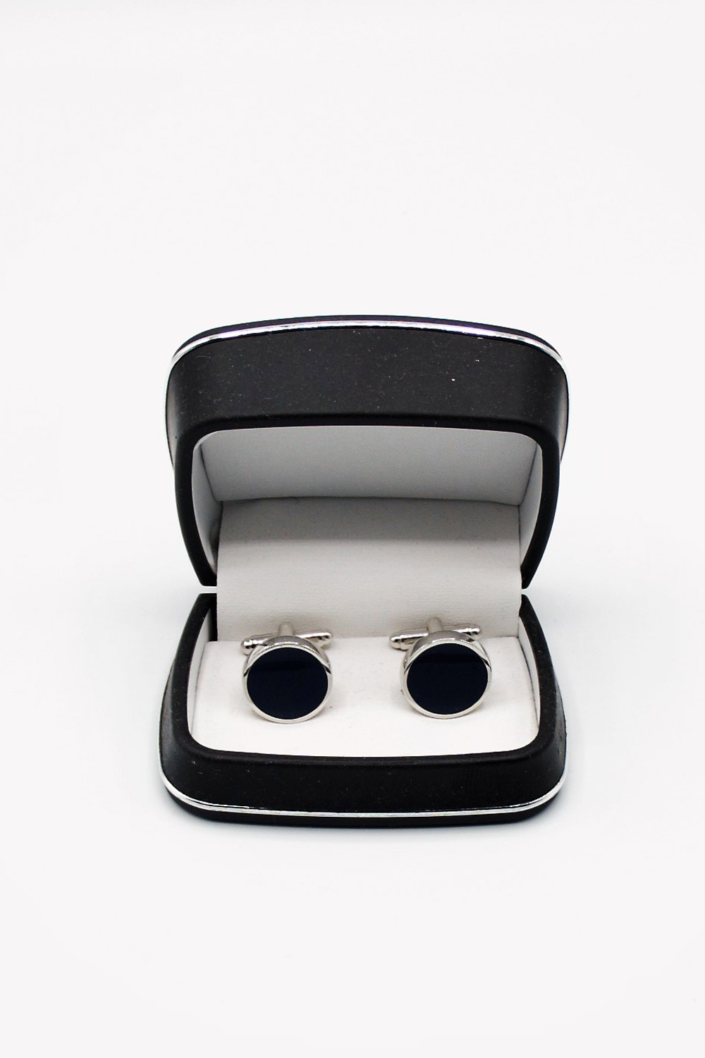 Gemelos de camisa boda para hombre redondo negro