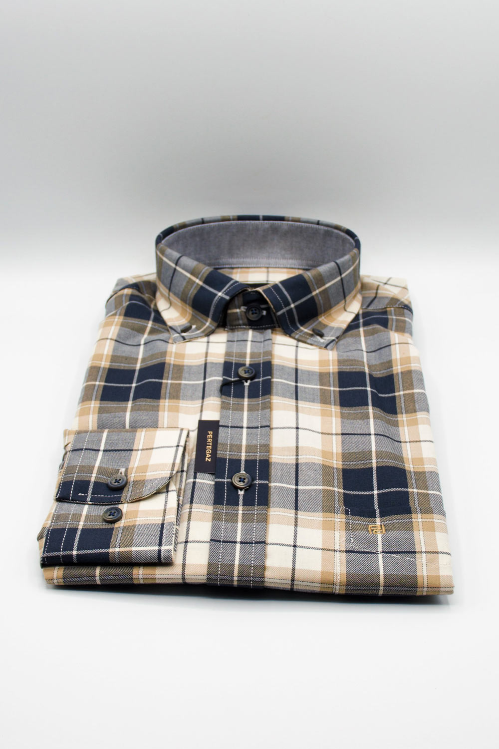 Camisa de hombre Pertegaz cuadro azul marino