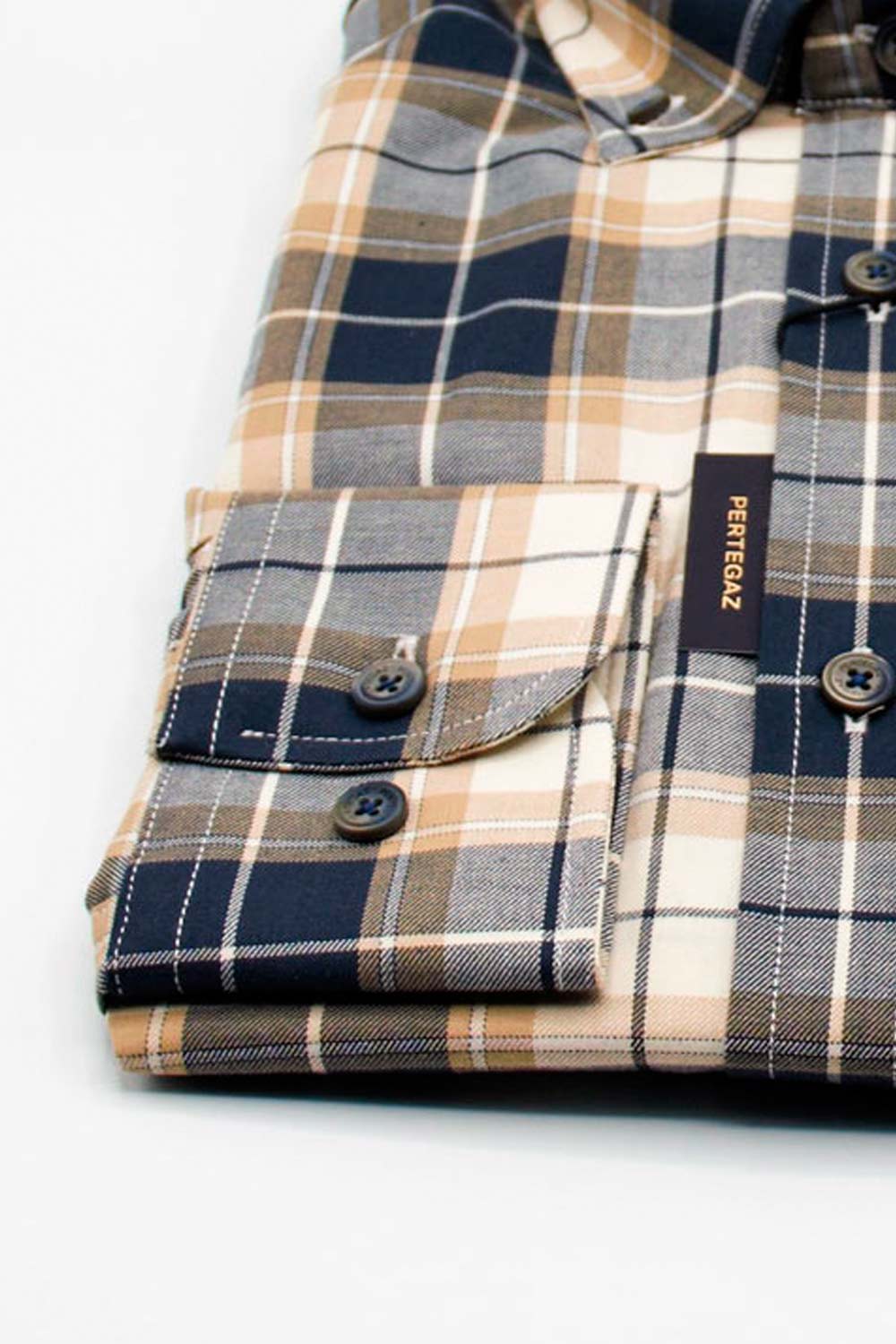 Camisa de hombre Pertegaz cuadro azul marino