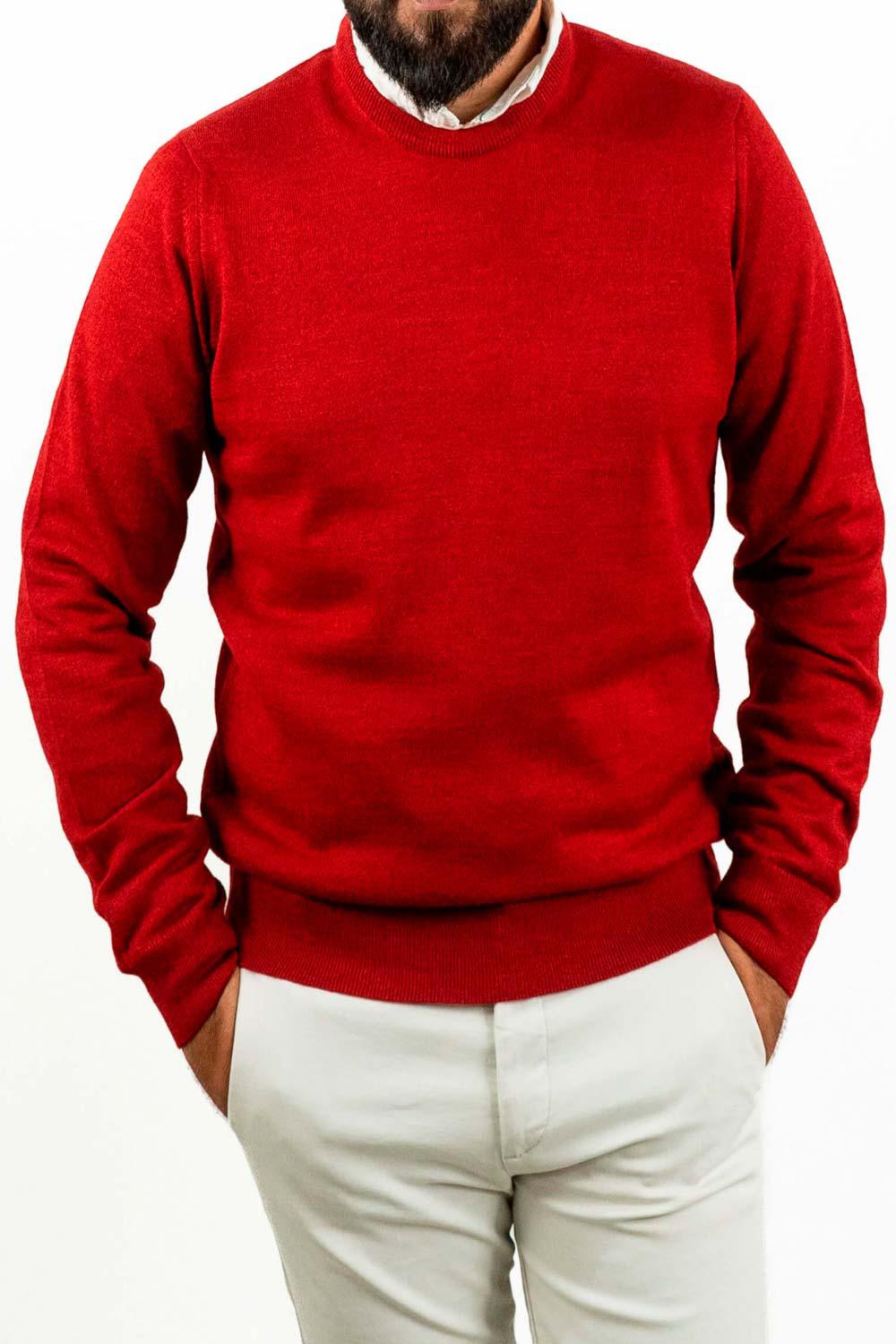 Jersey cuello redondo de hombre Pertegaz rojo