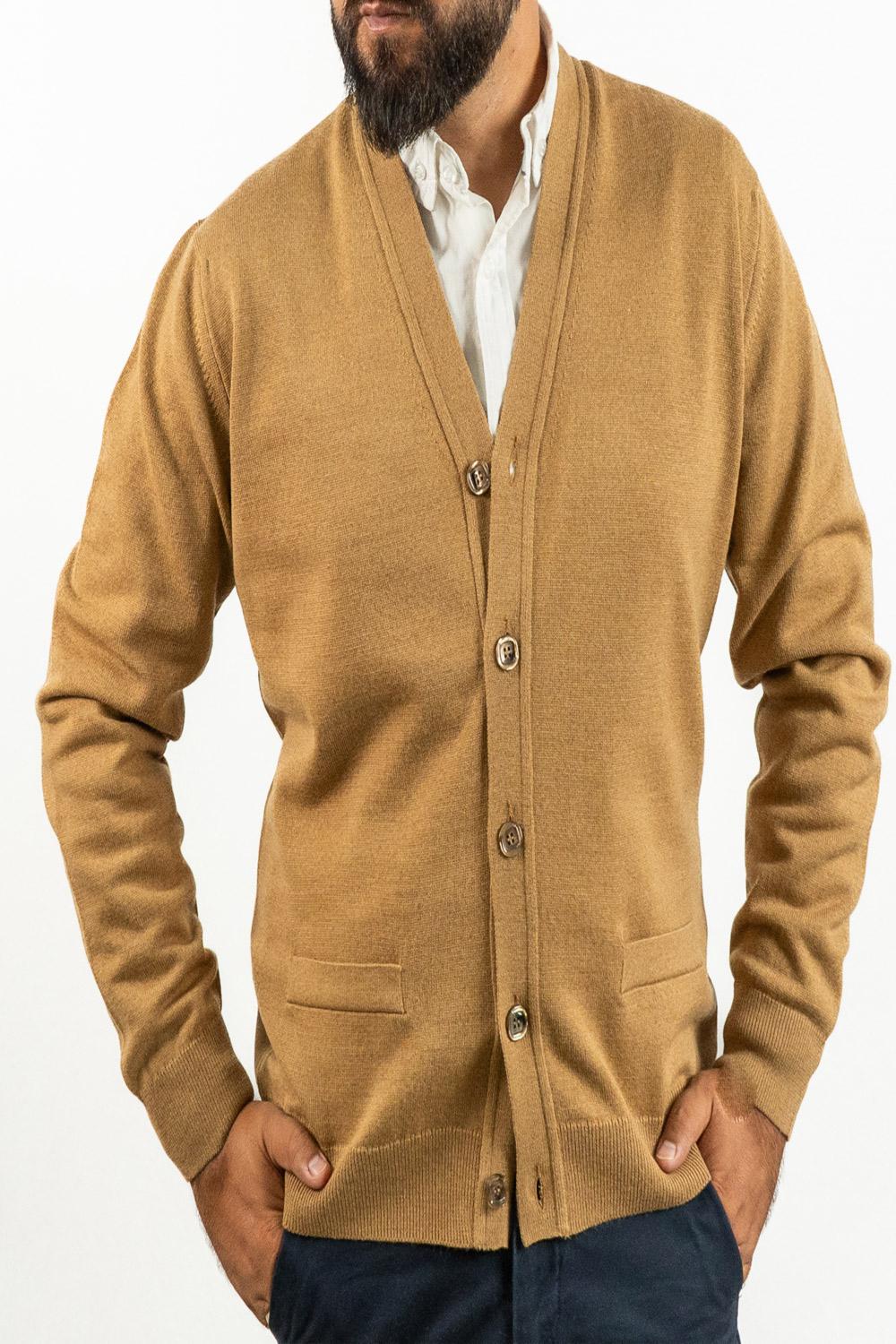 Chaqueta de punto Pertegaz de hombre camel