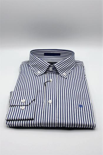 Camisa Pertegaz hombre lista azul modelo classic