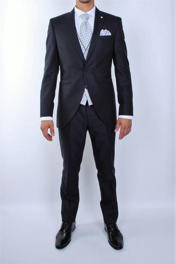 Traje de novio Roberto Vicentti semilevita azul
