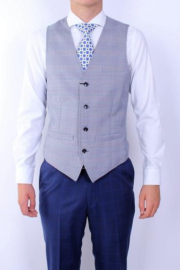 Chaleco de hombre cuadros gris claro