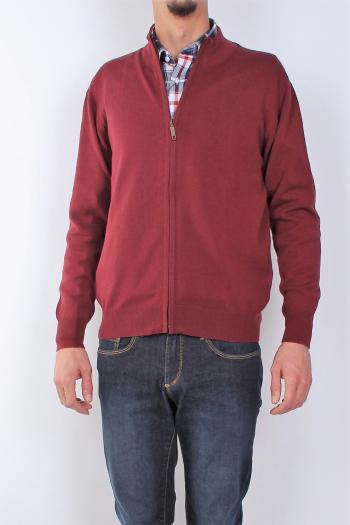 Chaqueta hombre de punto burdeos coleccion basic