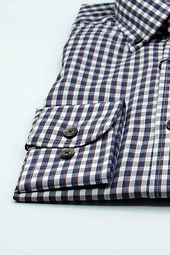 Camisa Pertegaz de hombre cuadro gris regular fit