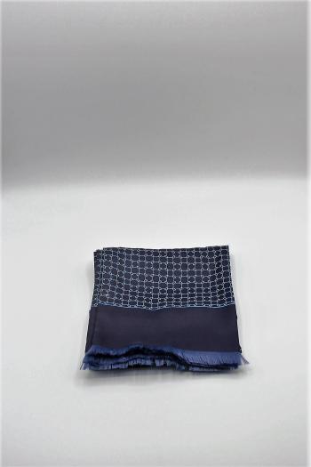 Fular de hombre tubular estampado azul