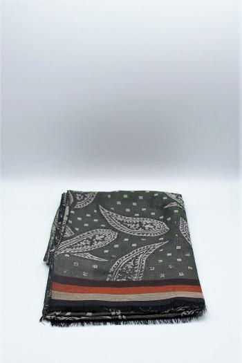 Fular de hombre estampado verde