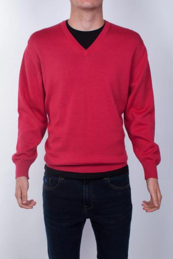 Jersey cuello de pico de hombre Migueleto rosa