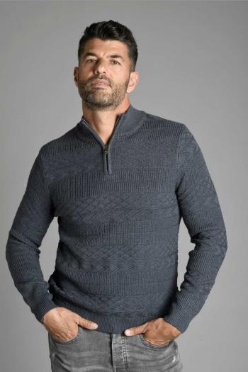 Jersey de hombre Rever de punto cenefa azul