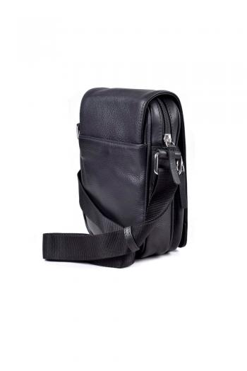 Bolso piel con solapa Miguel Bellido negro