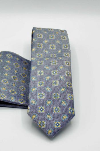 Juego corbata y pañuelo estampado Liney