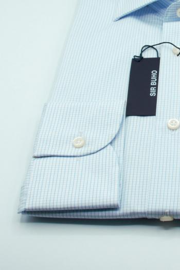 Camisa de hombre Sir Buho cuadro azul