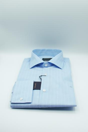 Camisa Pertegaz de hombre lista azul cuello vestir