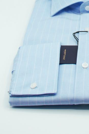 Camisa Pertegaz de hombre lista azul cuello vestir