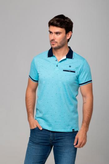 Polo Rever Mile de hombre azul manga corta