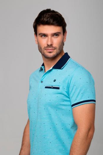 Polo Rever Mile de hombre azul manga corta