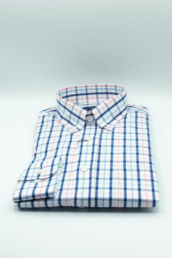 Camisa de hombre Charmant cuadro azul