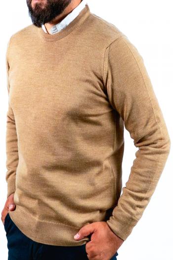 Jersey cuello redondo de hombre Pertegaz tostado
