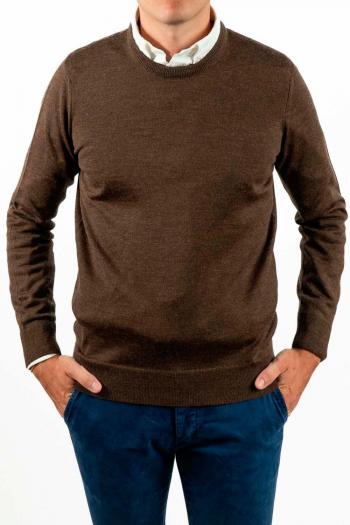Jersey cuello redondo de hombre Pertegaz marron