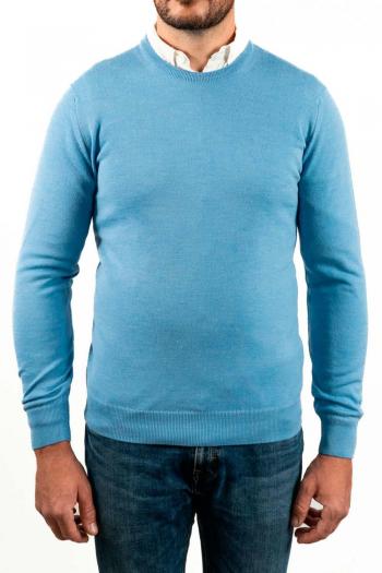 Jersey cuello redondo de hombre Pertegaz celeste