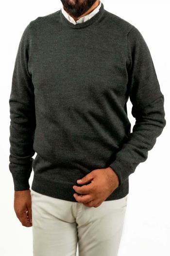 Jersey cuello redondo hombre Pertegaz gris oscuro