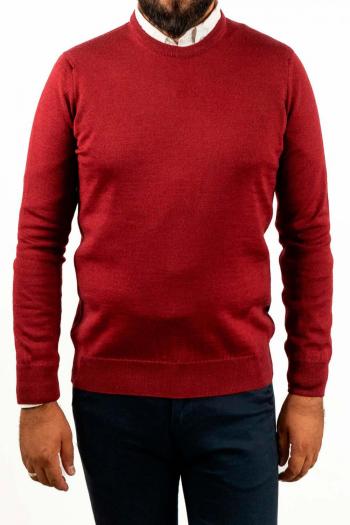 Jersey cuello redondo de hombre Pertegaz burdeos