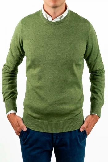 Jersey cuello redondo de hombre Pertegaz verde