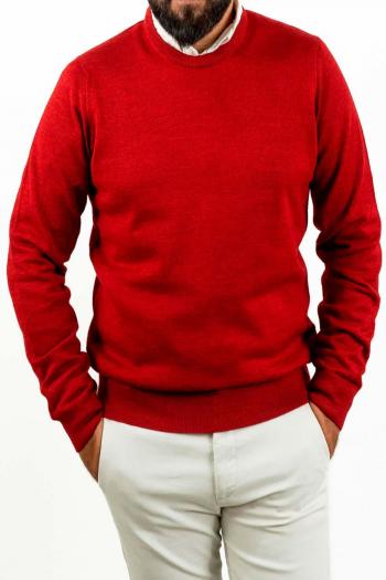 Jersey cuello redondo de hombre Pertegaz rojo