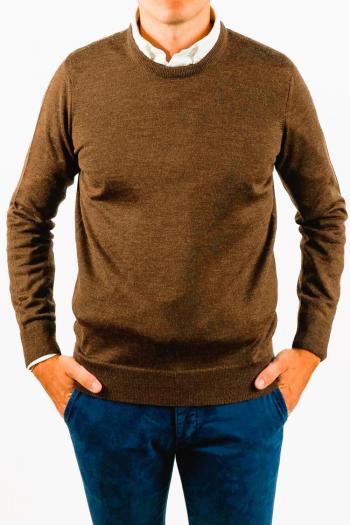Jersey cuello redondo de hombre Pertegaz tostado