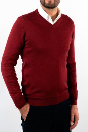Jersey cuello pico de hombre Pertegaz burdeos