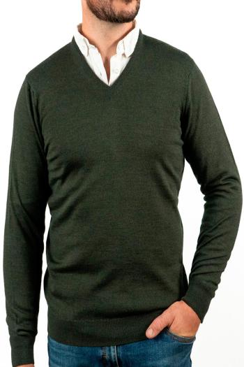 Jersey cuello redondo de hombre Pertegaz verde