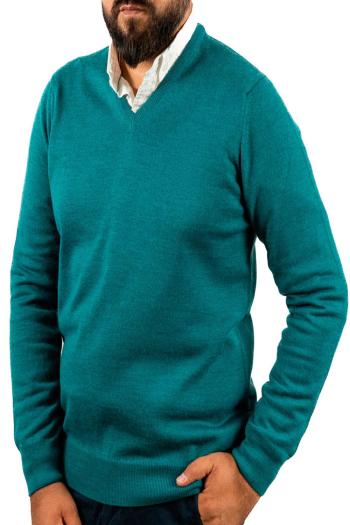 Jersey cuello pico de hombre Pertegaz turquesa