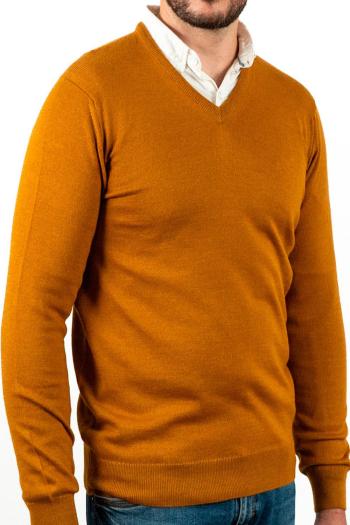 Jersey cuello pico de hombre Pertegaz mostaza