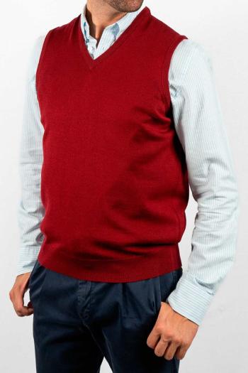Chaleco de punto Pertegaz de hombre rojo