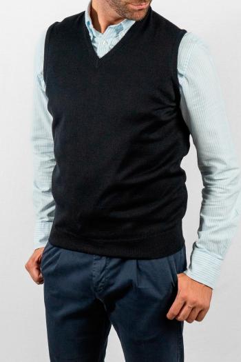 Chaleco de punto Pertegaz de hombre azul marino
