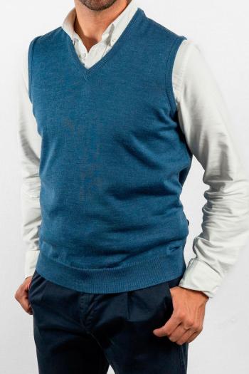 Chaleco de punto Pertegaz de hombre azul