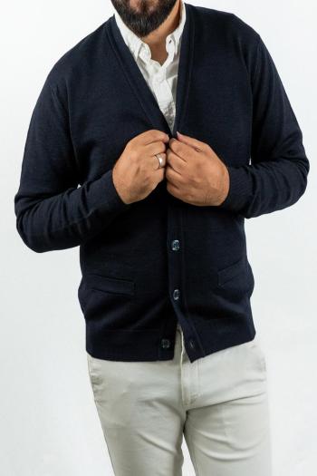 Chaqueta de punto Pertegaz de hombre azul marino