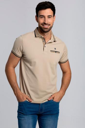 Polo Rever Mile de hombre beig manga corta