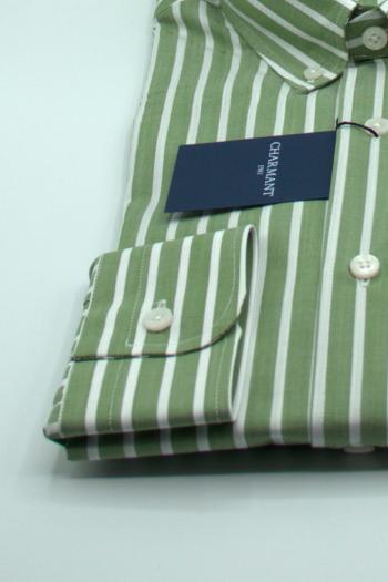 Camisa de Charmant de hombre lista verde